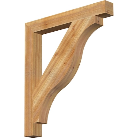 Ekena Millwork Funston Block Rough Sawn Bracket, Western Red Cedar, 4"W x 34"D x 38"H BKT04X34X38FST05RWR